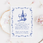 Invitation Dîner de répétition de doodle de vin Whimsical mod