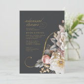 Invitation Dîner de répétition de dramatiques florales Carbon (Debout devant)