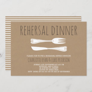 Invitation Dîner de répétition de Faux Kraft