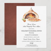 Invitation Dîner de Répétition de Fête de Pizza Italienne Rus (Devant / Derrière)