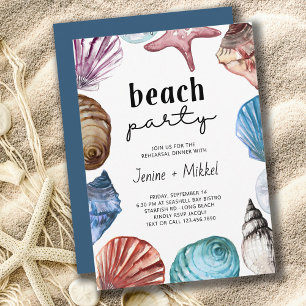 Invitation Dîner de répétition de fête sur la plage à l'aquar