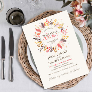 Invitation Dîner de répétition de feuillage de champignon de 