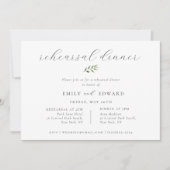 Invitation Dîner de répétition de feuillage élégant moderne (Devant)