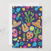 Invitation Dîner de répétition de Fiesta Floral Mexicain Somb (Dos)