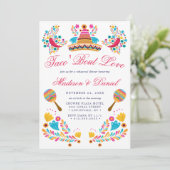 Invitation Dîner de répétition de Fiesta Floral Mexicaine Cha (Debout devant)