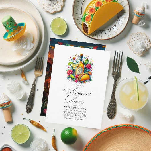 Invitation Dîner de répétition de Fiesta mexicaine Tacos & Te