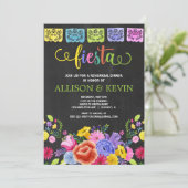 Invitation Dîner de répétition de Fiesta, thème mexicain flor (Debout devant)
