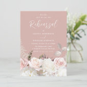 Invitation Dîner de répétition de fleurs blanches et bleues d (Debout devant)