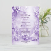 Invitation Dîner de répétition de fleurs blanches violettes I (Debout devant)