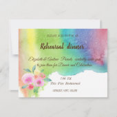 Invitation Dîner de répétition de fleurs d'aquarelle moderne (Devant)