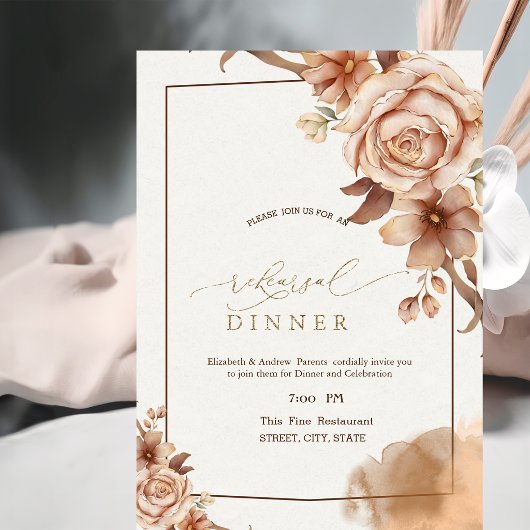 Invitation Dîner de répétition de fleurs d'automne