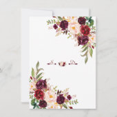 Invitation Dîner de répétition de fleurs de Bourgogne (Dos)