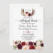 Invitation Dîner de répétition de fleurs de Bourgogne moderne (Devant / Derrière)