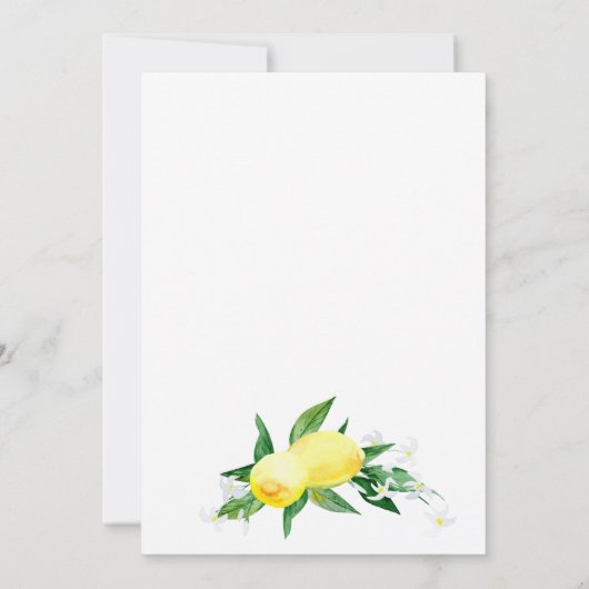 Invitation Dîner de répétition de fleurs de citrons (Dos)