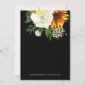 Invitation Dîner de répétition de fleurs de tournesol Artsy - (Dos)