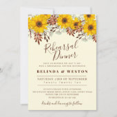 Invitation Dîner de répétition de fleurs de tournesol rustiqu (Devant)