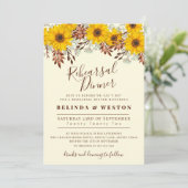 Invitation Dîner de répétition de fleurs de tournesol rustiqu (Debout devant)