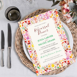 Invitation Dîner de répétition de fleurs d'été de tulipes vib