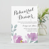 Invitation Dîner de répétition de fleurs rose aquarelle Boho (Debout devant)