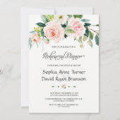 Invitation Dîner De Répétition De Fleurs Roses De Charme (Devant)