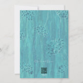 Invitation Dîner De Répétition De Fleurs Turquoise Mignonnes (Dos)