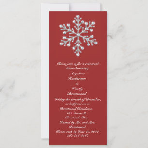 Invitation Dîner de répétition de flocon de neige d'hiver