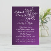 Invitation Dîner de répétition de flocon de neige pourpre (Debout devant)