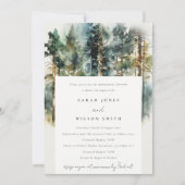 Invitation Dîner de répétition de forêt de bois d'aquarelle c (Devant)