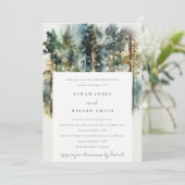 Invitation Dîner de répétition de forêt de bois d'aquarelle c (Debout devant)