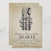 Invitation Dîner de répétition de Fourche et couteau Invitati (Devant / Derrière)
