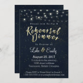 Invitation Dîner De Répétition De Glamor De Minuit (Devant / Derrière)