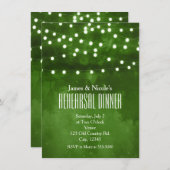 Invitation Dîner de répétition de Green Forest Rustic String  (Devant / Derrière)