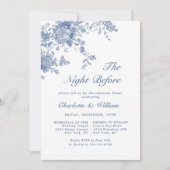 Invitation Dîner de répétition de jardin victorien bleu franç (Devant)