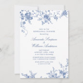 Invitation Dîner de répétition de jardin victorien bleu franç (Devant)