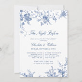 Invitation Dîner de répétition de jardin victorien bleu franç (Devant)