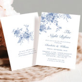 Invitation Dîner de répétition de jardin victorien bleu franç