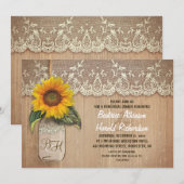 Invitation dîner de répétition de jarre de tournesol rustique (Devant / Derrière)