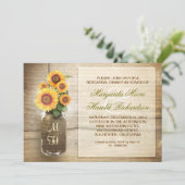 Invitation dîner de répétition de jarre de tournesol rustique (Debout devant)