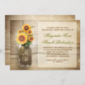 Invitation dîner de répétition de jarre de tournesol rustique (Devant / Derrière)