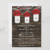 Invitation Dîner de répétition de jarre en bois de grange (Devant)