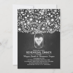 Invitation Dîner de répétition de jarre et de fleurs de table