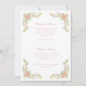 Invitation Dîner de répétition de la bordure florale rococo o (Devant)