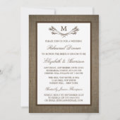 Invitation Dîner de répétition de la branche de monogramme ru (Devant)