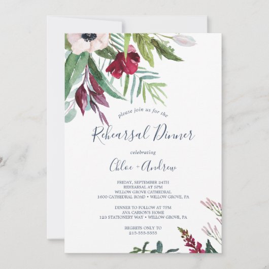 Invitation Dîner de répétition de la brise tropicale (Devant)