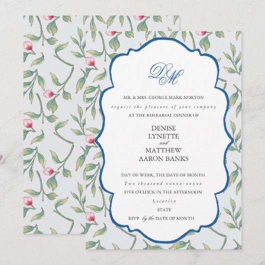 Invitation Dîner de répétition de la brise tropicale (Devant / Derrière)