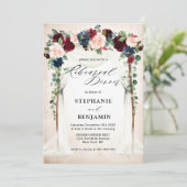 Invitation Dîner de répétition de la Burgundy Blush Navy Flor (Debout devant)