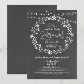 Invitation Dîner de répétition de la chaîne de gerbes florale (Devant / Derrière)