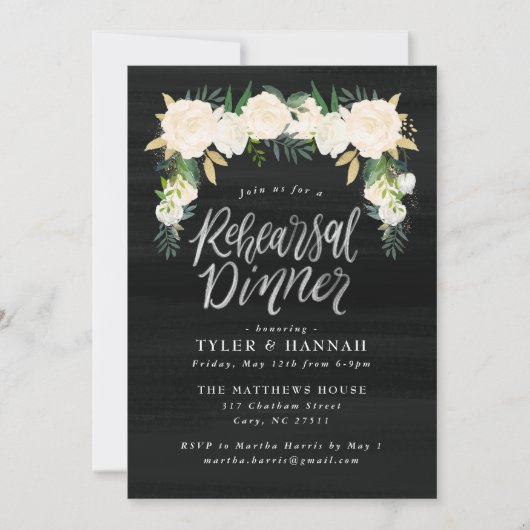 Invitation Dîner de répétition de la couleur d'aquarelle (Devant)