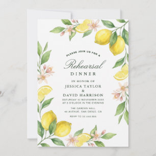 Invitation Dîner de répétition de la Couronne de Citron Médit