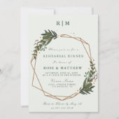 Invitation dîner de répétition de la couronne florale invitat (Devant)